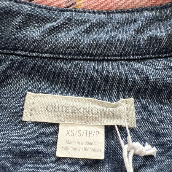 NWT Outerknown Blanket Shirt XS/S Button Up Shacket Pink Plaid Organic Cotton - Picture 4 of 12